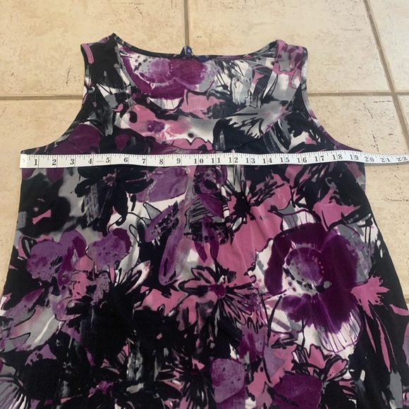 💚 Reitmans Floral Sleeveless Top | Purple Black Grey White | Women's XL/TG - Picture 5 of 7